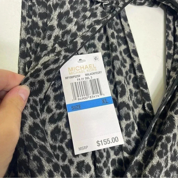 Michael Kors Cheetah-Print Smocked-Neck Sleeveless Dress Size XL NWT - Picture 2 of 7